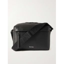 Embossed Textured-Leather Messenger Bag