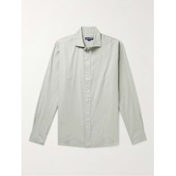 Sojourn Cutaway-Collar Garment-Dyed Cotton-Poplin Shirt