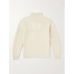 Cable-Knit Cotton and Linen-Blend Rollneck Sweater