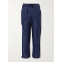 Prepster Slim-Fit Striped Linen, Lyocell and Cotton-Blend Drawstring Trousers