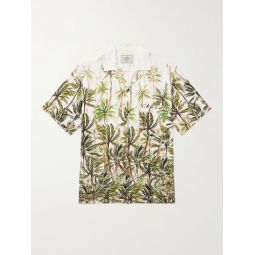Palm Convertible-Collar Printed Pique Shirt