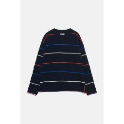 Multigage Stripe Crewneck - Navy/Multi Stripe