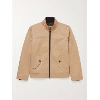Corduroy-Trimmed Cotton-Twill Harrington Jacket