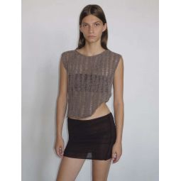 Aperol Knit Top - Taupe Print