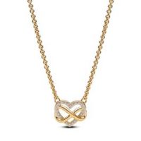 Sparkling Infinity Heart Collier Necklace - Pandora Shine
