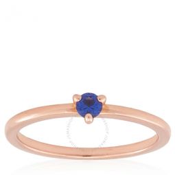 Rose Gold-Plated Stellar Blue CZ Solitaire Ring, Size 52