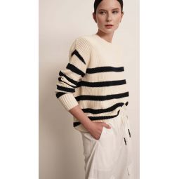Rene Cotton Sweater - Navy Stripes