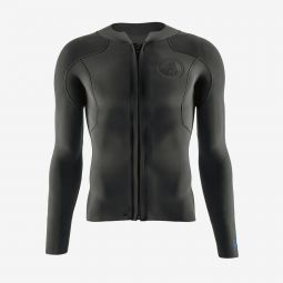 Mens R1 Lite Yulex Front-Zip Long-Sleeved Wetsuit Top BLK