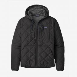 Mens Diamond Quilted Bomber Hoody BLK