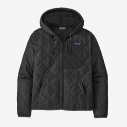 Womens Diamond Quilted Bomber Hoody BLK