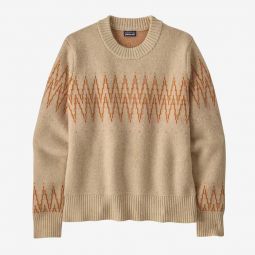 Recycled Wool-Blend Crewneck Sweater - Sea Song/Natural