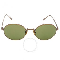 Green Oval Titanium Unisex Sunglasses