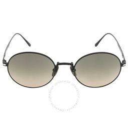 Clear Gradient Grey Oval Titanium Unisex Sunglasses