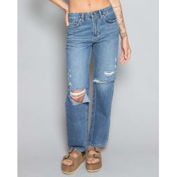 Talia Relaxed BF Jeans - Med Wash