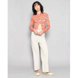 Jonah Wide Leg Knit Pants - Heathered Cream