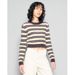 Vera Fuzzy Sweater - Matcha Stripe