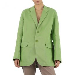 Ladies Green Issa Single-Breasted Oversized Jacket, Brand Size 38 (US Size 4)