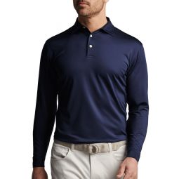 Peter Millar Solid Stretch Jersey Long Sleeve Golf Polo