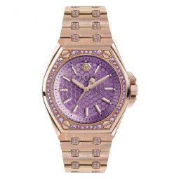 Extreme Lady Quartz Crystal Lilac Dial Watch
