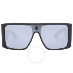 Silver Mirror Shield Mens Sunglasses