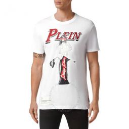 Rhinestone-Print Round-Neck Jersey T-Shirt, Size XX-Large