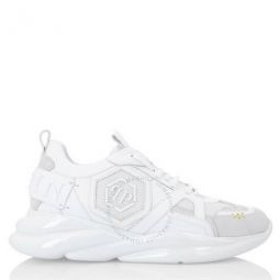White Plein Hurricane Runner Sneakers, Brand Size 40 ( US Size 7 )