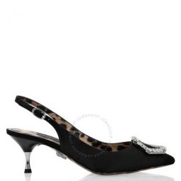 Crystal Hexagon Satin Slingback Pumps, Brand Size 39 ( US Size 9 )