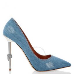 Destroyed Decollete Denim Pumps, Brand Size 37 ( US Size 7 )