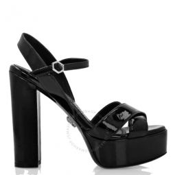 Patent Leather High-Heel Platform Sandals, Brand Size 37 ( US Size 7 )