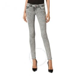 Rhinestone Fringe Slim Fit Jeans, Waist Size 28