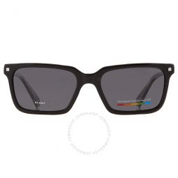 Polarized Grey Rectangular Mens Sunglasses