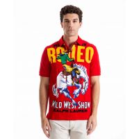 Mesh Knit Rodeo Polo - Red