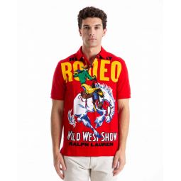 Mesh Knit Rodeo Polo - Red