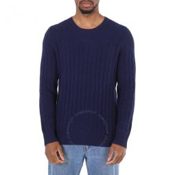 Mens Blue Cable Knit Jumper, Size XX-Large