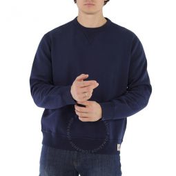 Mens Navy Vintage Plain Felpe Long Sleeve Sweatshirt, Size Large
