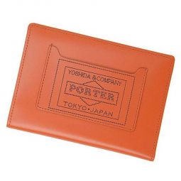 Porter Yoshida & Co. PS LEATHER WALLET PASSPORT CASE - ORANGE x KHAKI