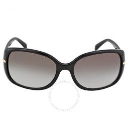 57mm Black Plastic Rectangular Sunglasses