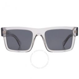 Dark Gray Rectangular Mens Sunglasses