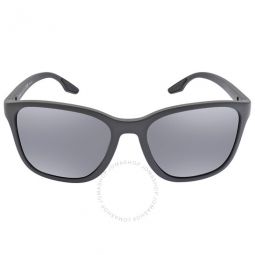 Polarized Dark Grey Mirror Square Mens Sunglasses