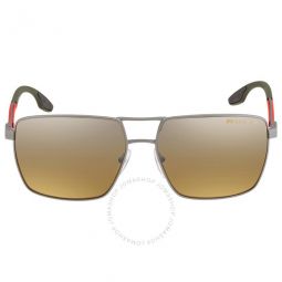 Polarized Brown Mirror Grey Rectangular Mens Sunglasses