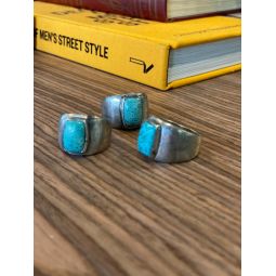 Red Rabbit Trading Co - Rectangle Signet Stone Ring - Turquoise