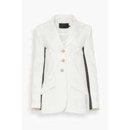 Viscose Suiting Tuxedo Jacket in Off White Multi