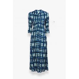 Natalee Plaid Tie Dye Dress - Sage Multi