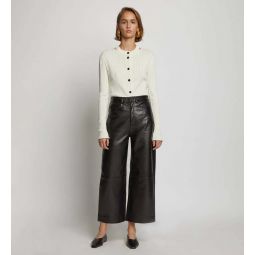 White Label Leather Culottes - Black