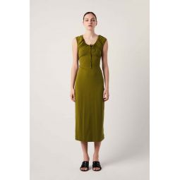 Nina Gathered Dress - Apple Green