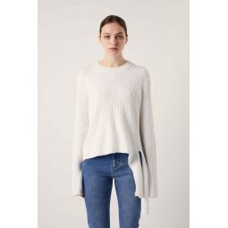 Ribbed Wrap Sweater - Off White
