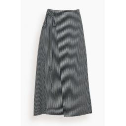 Georgie Skirt in Striped Black/Pistachio Multi