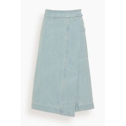 Iris Wrap Skirt in Grey Indigo