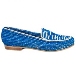 Proud Mary FootwearRaffia Loafers - Blue/Natural Accents
