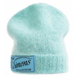 Patched Knitted Beanie - Blue